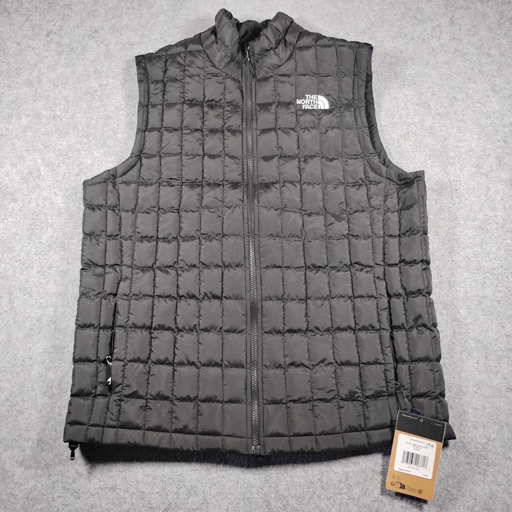 The‎ North Face Thermoball Thermal Insulation Vest Mens Large Black Quilted Puff